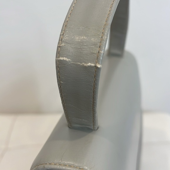 Genuine grey Leather small handheld bag - Picture 10 of 10